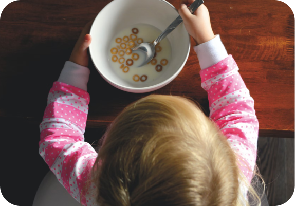 Kid eating cereal